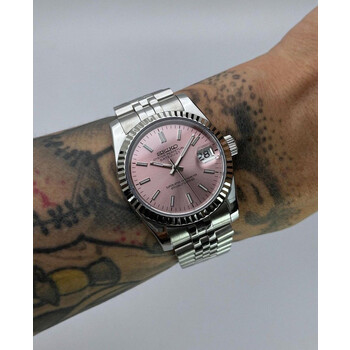 Custom Seiko Mod • Sunburst Soft Pink DateJust • 36mm
